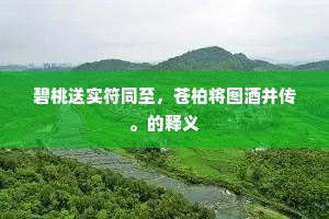 碧桃送实符同至，苍柏将图酒并传。的释义