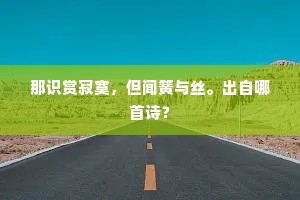 那识赏寂寞，但闻簧与丝。出自哪首诗？