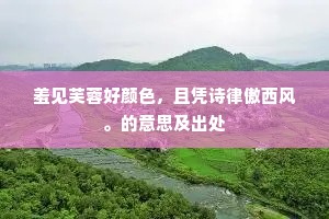 羞见芙蓉好颜色，且凭诗律傲西风。的意思及出处