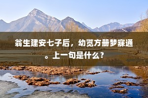 翁生建安七子后，幼览方册梦寐通。上一句是什么？