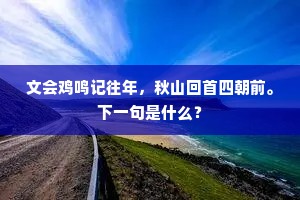 文会鸡鸣记往年，秋山回首四朝前。下一句是什么？