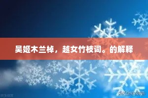 吴姬木兰棹，越女竹枝词。的解释