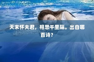 天末怀夫君，相思千里隔。出自哪首诗？