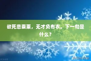 欲死悲囊粟，无才负布衣。下一句是什么？