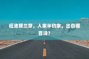 枉渚簇兰芽，人家半钓家。出自哪首诗？