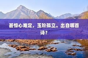 甚惊心难定，玉阶孤立。出自哪首诗？