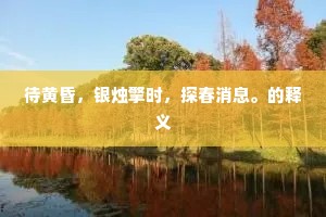 待黄昏，银烛擎时，探春消息。的释义