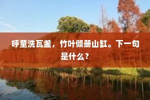 呼童洗瓦盏，竹叶倾册山缸。下一句是什么？
