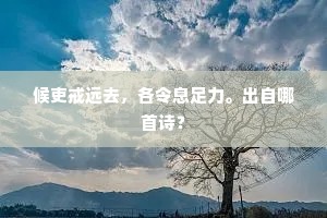候吏戒远去，各令息足力。出自哪首诗？