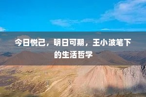 今日悦己，明日可期，王小波笔下的生活哲学