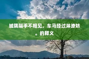 城隅隔手不相见，车马经过淋潦妨。的释义