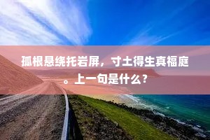 孤根悬绕托岩屏，寸土得生真福庭。上一句是什么？