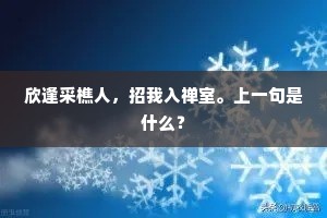 欣逢采樵人，招我入禅室。上一句是什么？