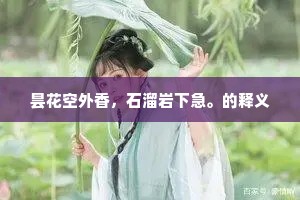 昙花空外香，石溜岩下急。的释义