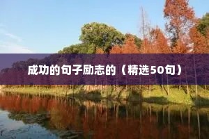 成功的句子励志的（精选50句）