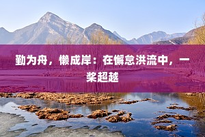 勤为舟，懒成岸：在懈怠洪流中，一桨超越