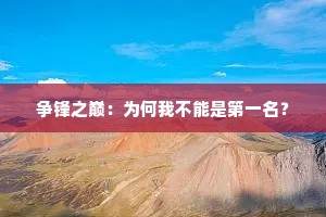 争锋之巅：为何我不能是第一名？