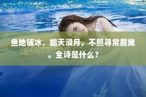 鱼地铺冰，蟾天浸月，不照寻常眉黛。全诗是什么？