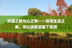 玫瑰之刺与心之悦——探寻生活之美，勿让琐碎遮蔽了笑颜