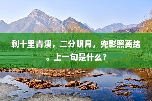 剩十里青溪，二分明月，兜影照离绪。上一句是什么？