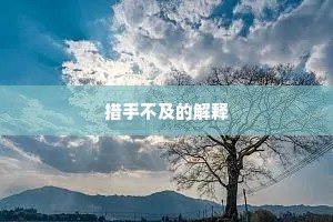 措手不及的解释