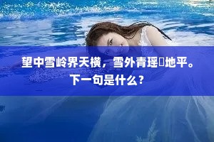 望中雪岭界天横，雪外青瑶甃地平。下一句是什么？