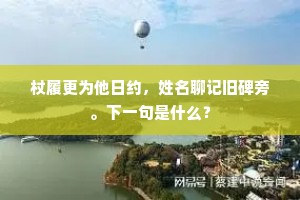 杖履更为他日约，姓名聊记旧碑旁。下一句是什么？