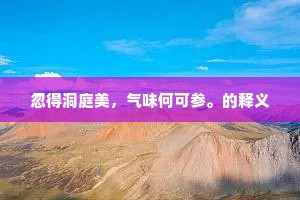忽得洞庭美，气味何可参。的释义