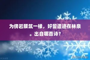 为傍岩腰筑一椽，好留遗迹在林泉。出自哪首诗？