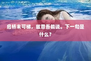 危桥未可梯，兹意吾能说。下一句是什么？