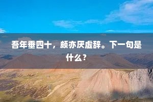 吾年垂四十，颇亦厌虚辞。下一句是什么？