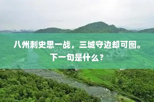 八州刺史思一战，三城守边却可图。下一句是什么？