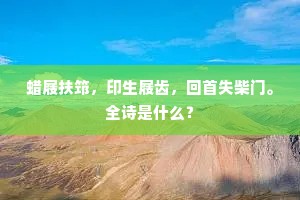 蜡屐扶筇，印生屐齿，回首失柴门。全诗是什么？