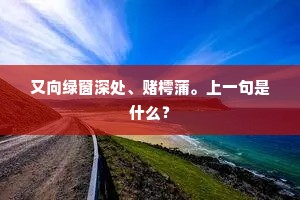 又向绿窗深处、赌樗蒲。上一句是什么？