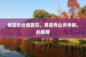 祗园处处堪题石，莫遣青山负举觞。的解释