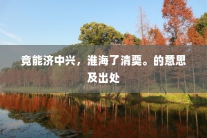 竟能济中兴，淮海了清奠。的意思及出处