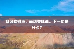 朔风吹树声，尚想登陴战。下一句是什么？