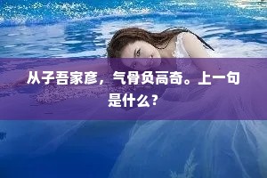 从子吾家彦，气骨负高奇。上一句是什么？