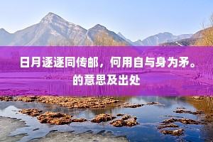 日月逐逐同传邮,何用自与身为矛。的意思及出处 日月逐逐同传邮,何用自与身为矛。的意思及出处