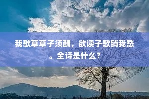 我歌草草子须酬，欲读子歌销我愁。全诗是什么？