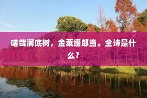 嗟哉涧底树，金粟缀郎当。全诗是什么？
