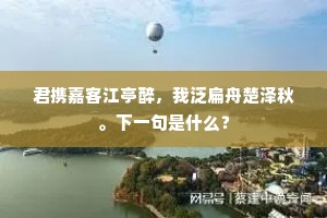 君携嘉客江亭醉，我泛扁舟楚泽秋。下一句是什么？