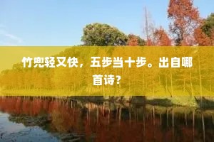 竹兜轻又快，五步当十步。出自哪首诗？