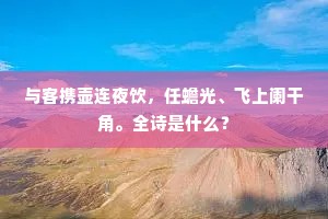 与客携壶连夜饮，任蟾光、飞上阑干角。全诗是什么？