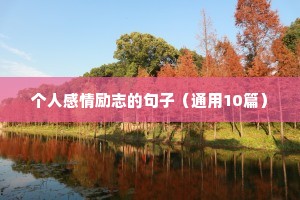 个人感情励志的句子（通用10篇）