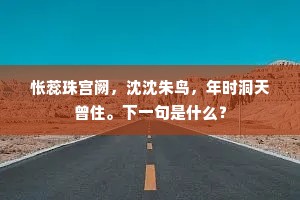 怅蕊珠宫阙，沈沈朱鸟，年时洞天曾住。下一句是什么？