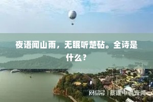 夜语闻山雨，无眠听楚砧。全诗是什么？