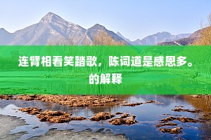 连臂相看笑踏歌，陈词道是感恩多。的解释
