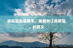 麻姑是处堪携手，重叠秋江倚翠鬟。的释义