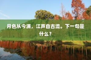月色从今满，江声自古流。下一句是什么？